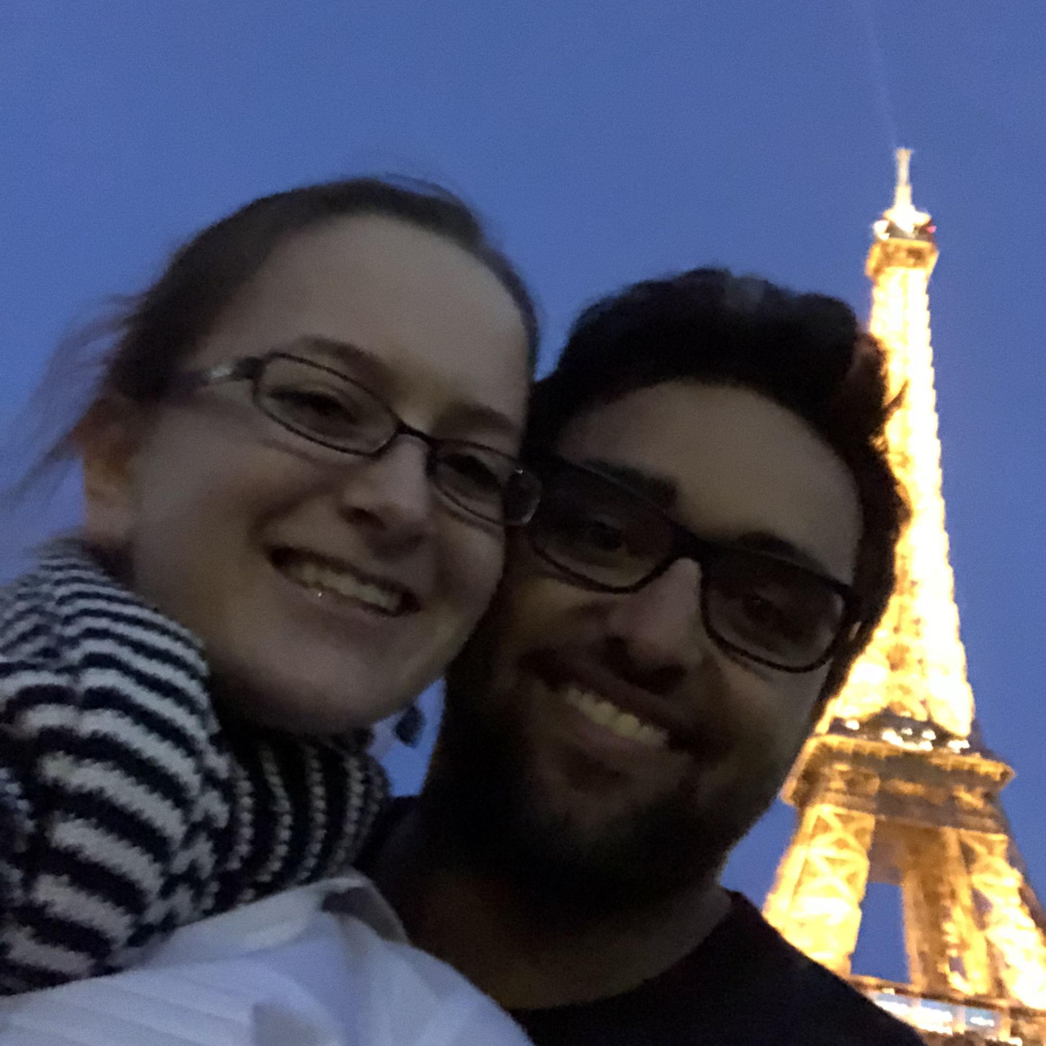 Rohan surprised Erika with a boat cruise down the Seine after our internships one random day