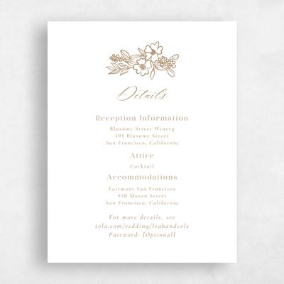Metallic Bronze, Brown Wedding Enclosure - Mira Letterpress