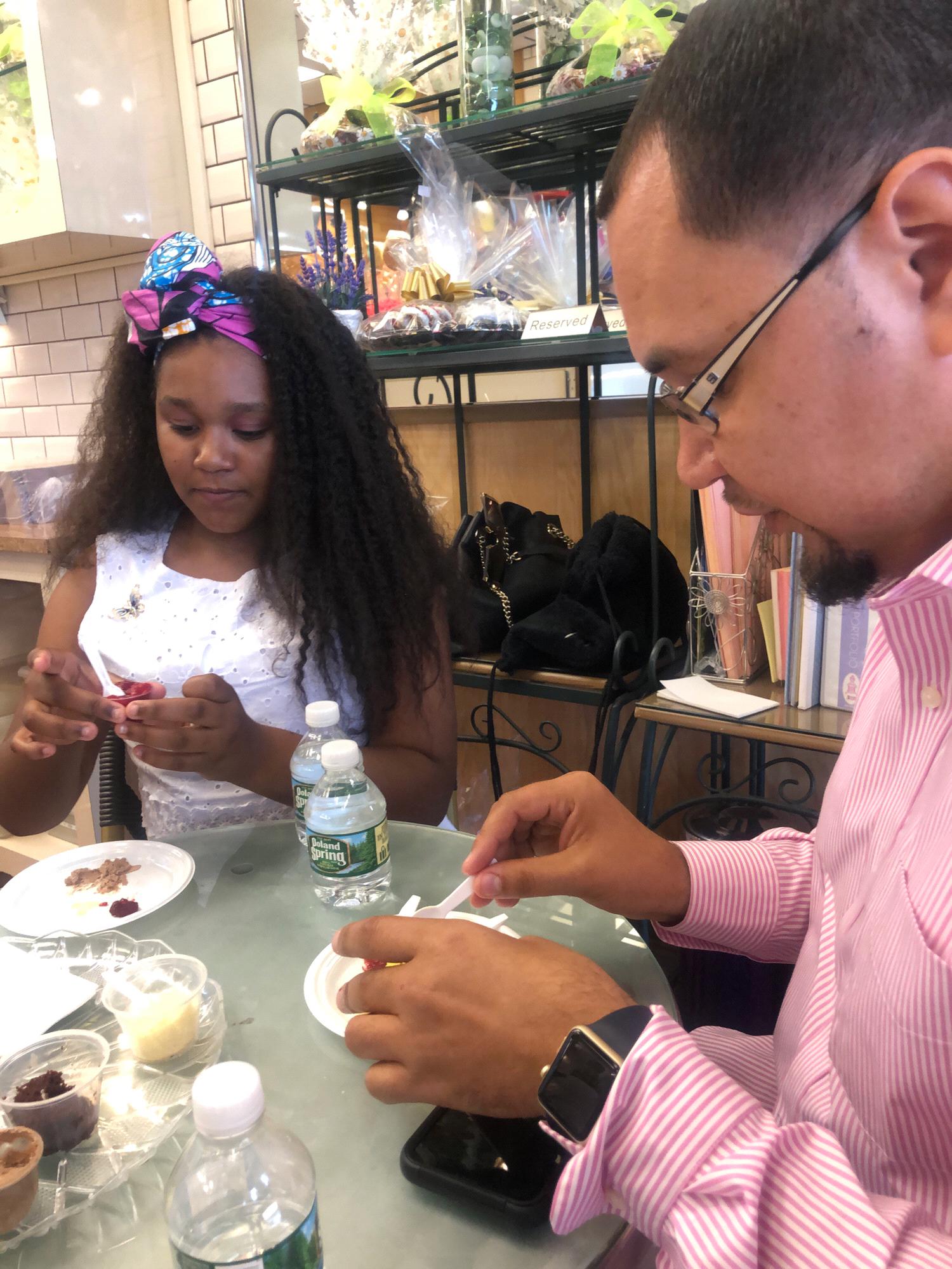 Cake filling tasting for the wedding