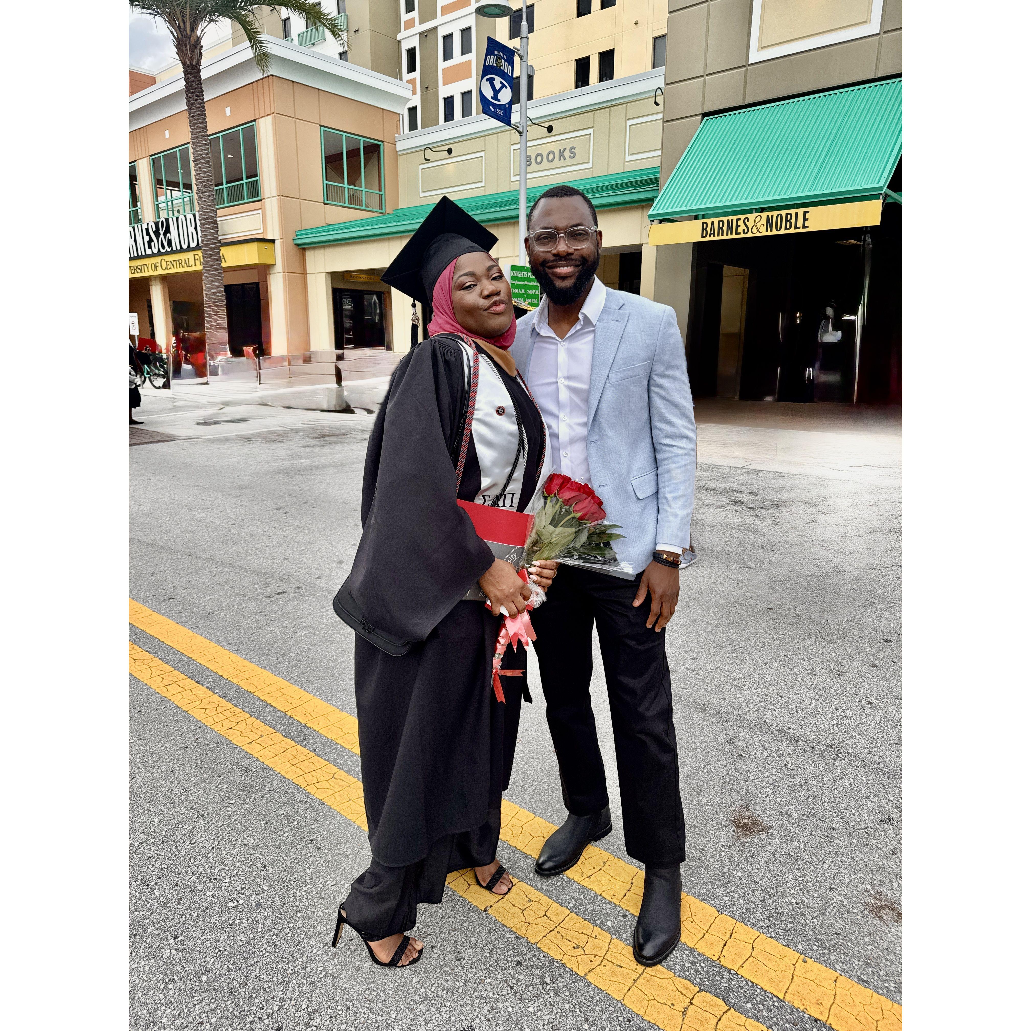 Celebrating one of my biggest achievements with my biggest supporter by my side. Here’s to new beginnings, endless love, and all the milestones we’ll keep reaching together.