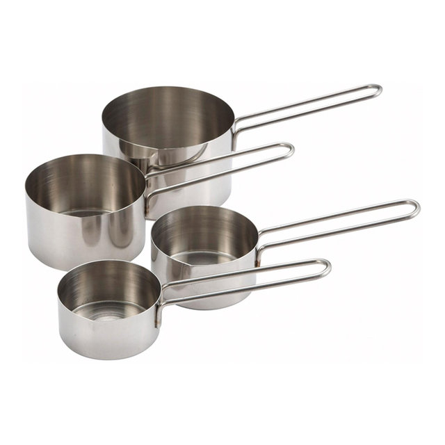 Winco Measuring Cup Set, 4pcs Set, Wire Handle, Stainless Steel