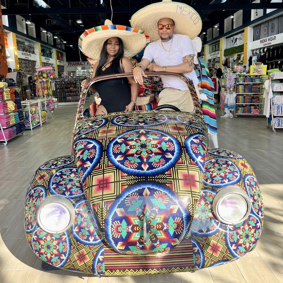 Bonnie and Clyde take on Playa del Carmen in a Volkswagen