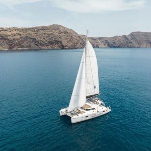 Catamaran Sailing in Santorini