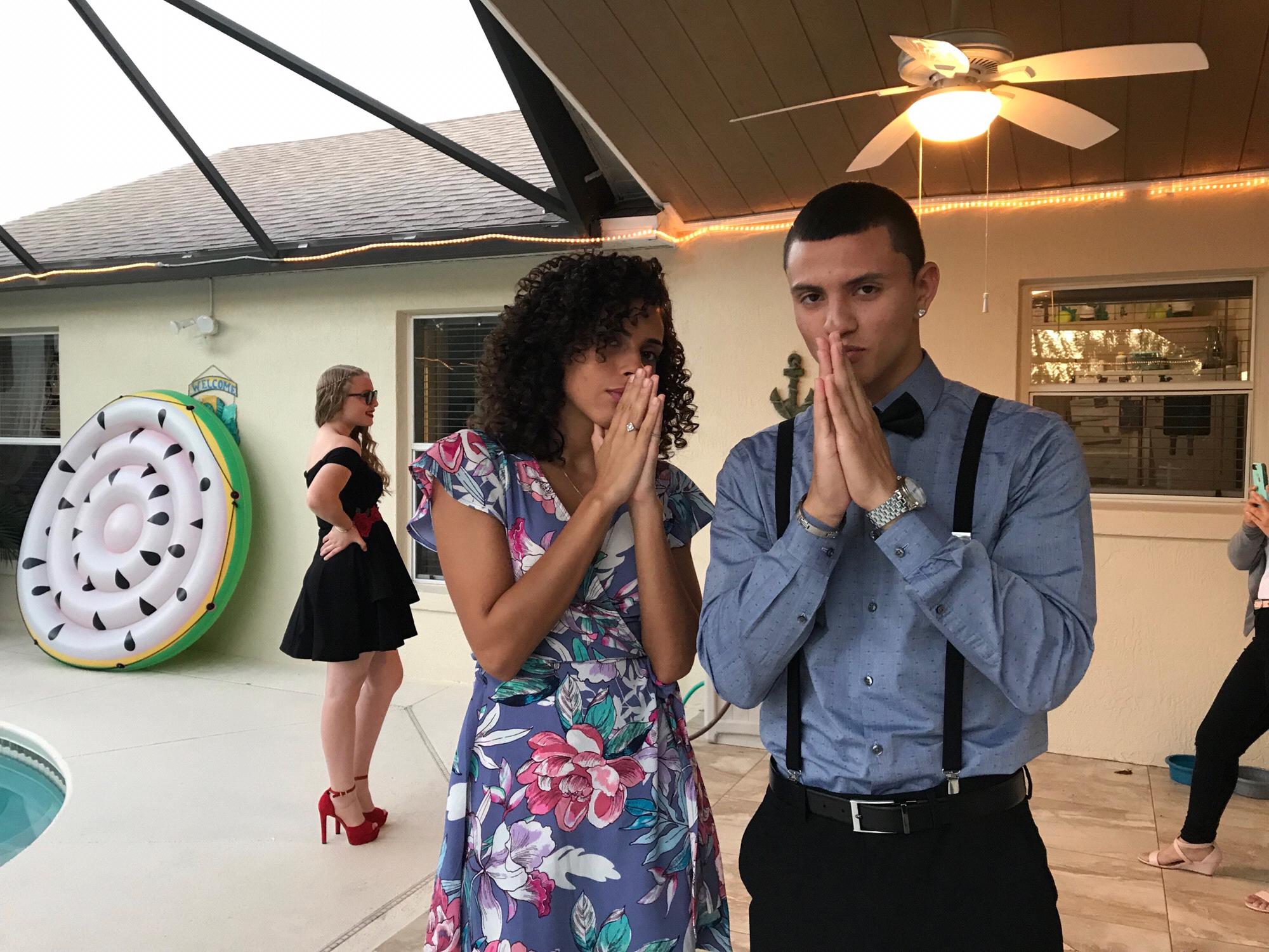 Taking some pictures before Daniels senior homecoming in 2019.