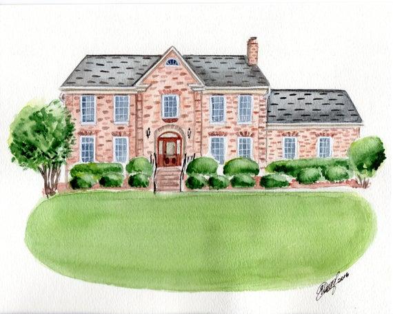 Custom Watercolor House illustrations