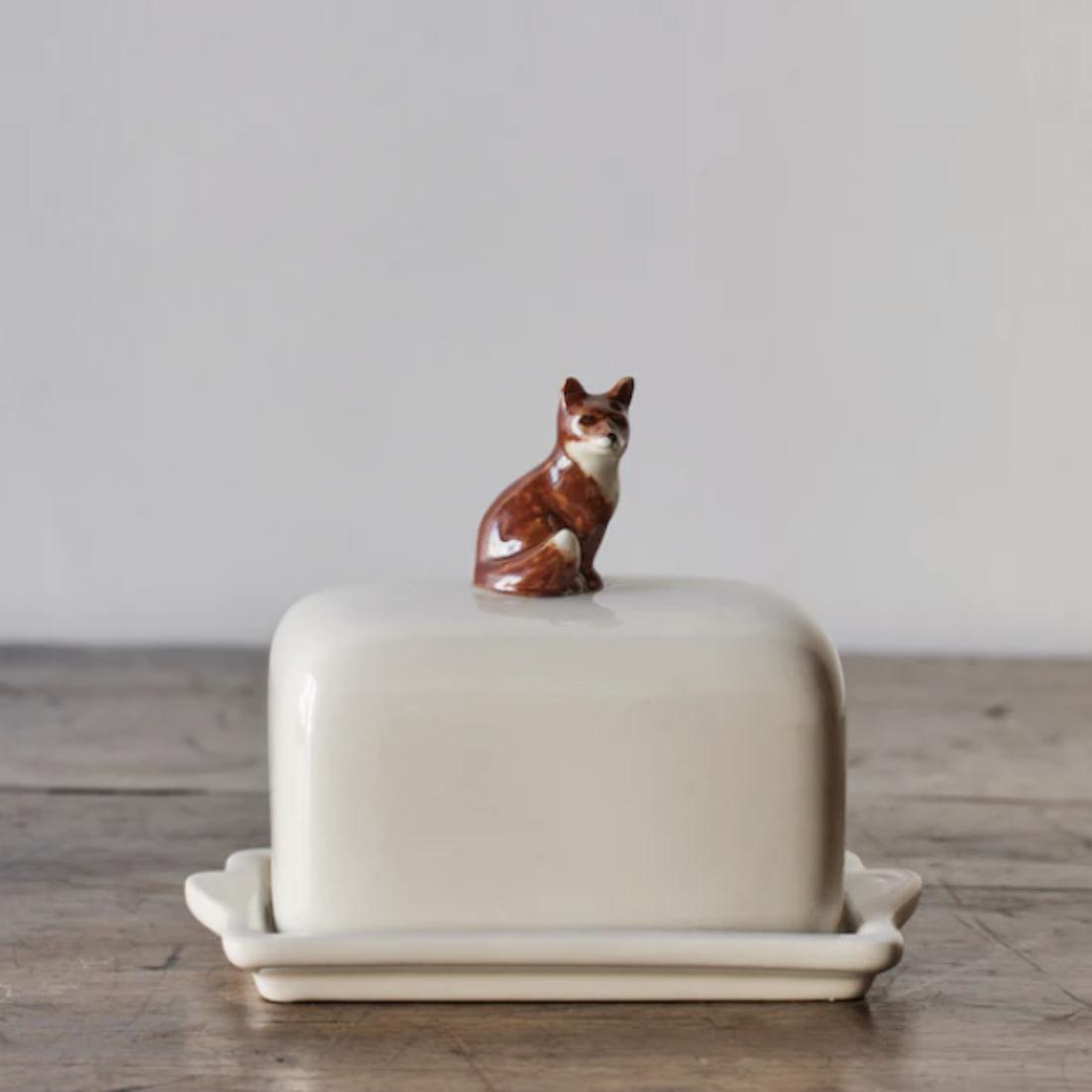 Woodland Animal Butter Dish - Fox