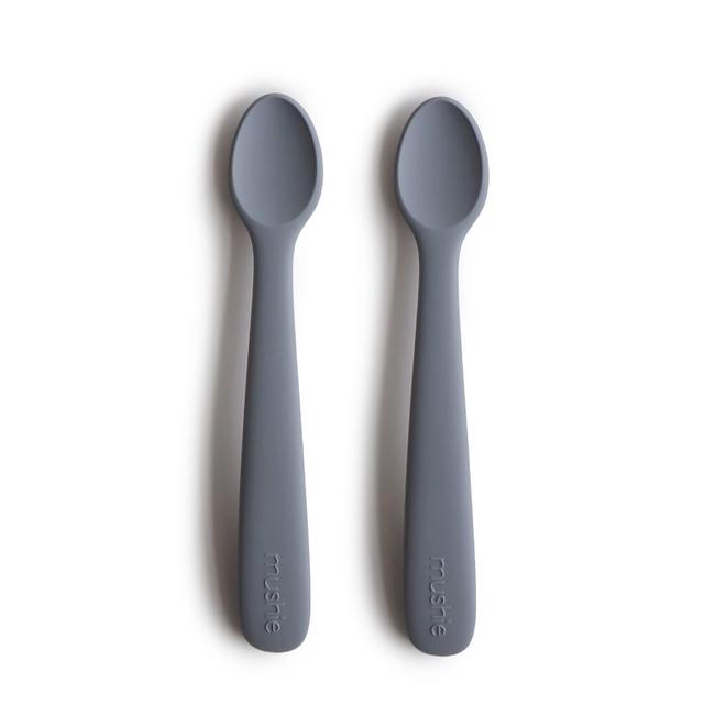 mushie Silicone Baby Feeding Spoons | 2 Pack (Tradewinds)