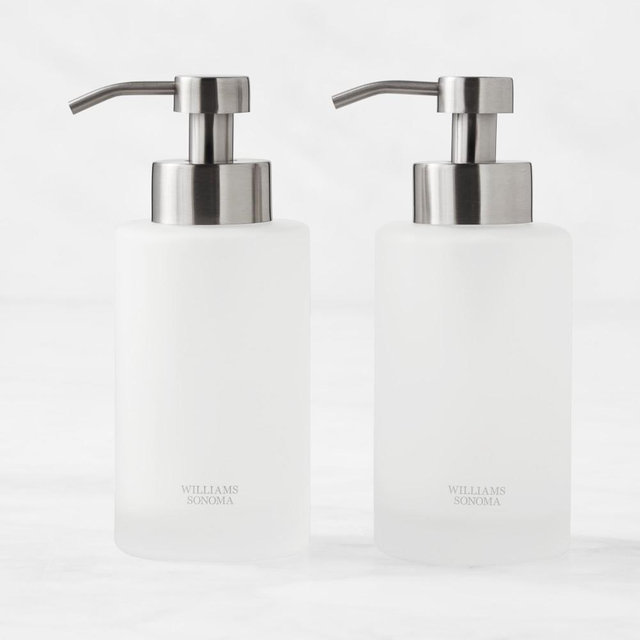 Hold Everything Frosted Glass Foam Soap Dispenser, Set of 2