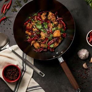 Dragon Carbon Steel Wok with Lid