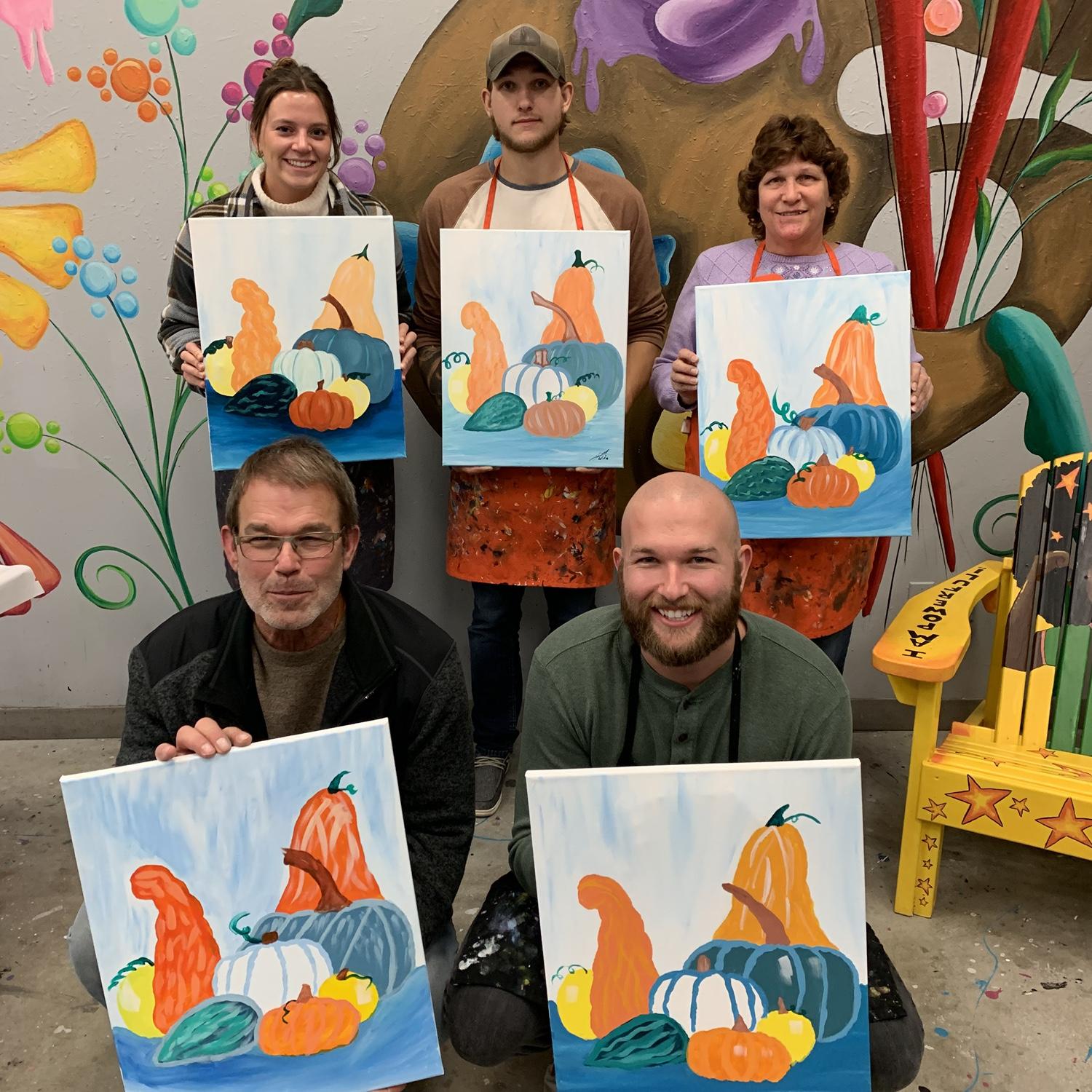 Paint and sip with Justin’s family