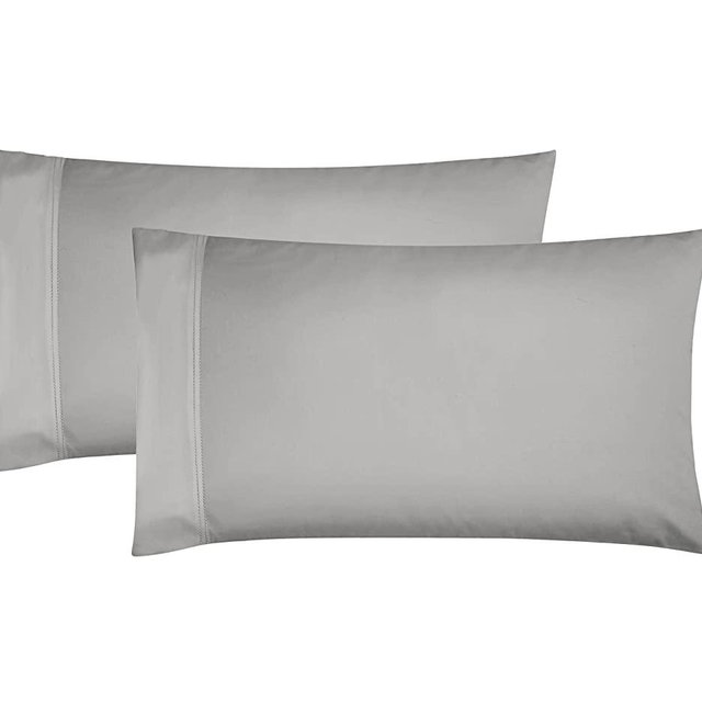 Heirloom Soft, Smooth & Thick Certified 800 Thread Count 100% Cotton Sateen is Superior to Egyptian Cotton Claims, 2 Pillow Cases Standard Size Fits Standard & Queen Size Pillows (Light Gray)