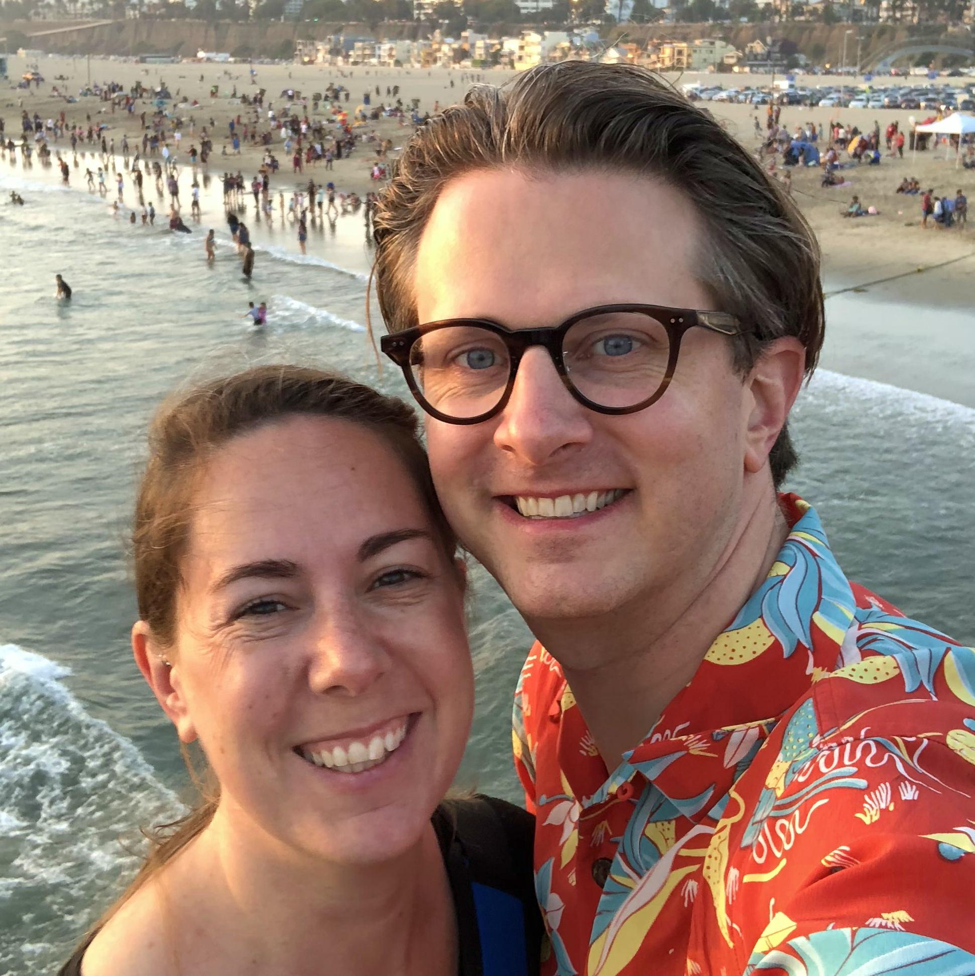 James and Ruth take a selfie from the Santa Monica Pier.