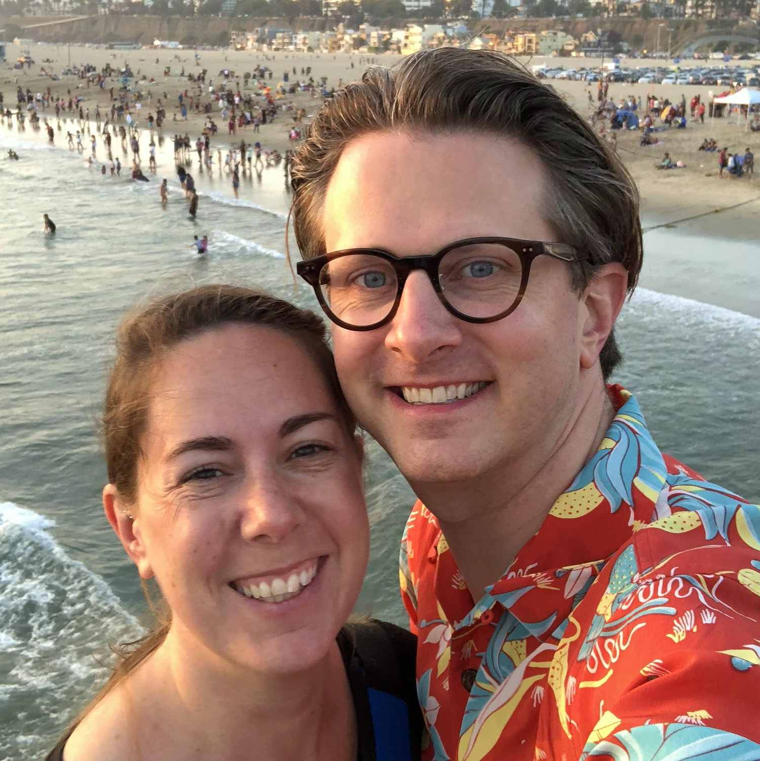 James and Ruth take a selfie from the Santa Monica Pier.