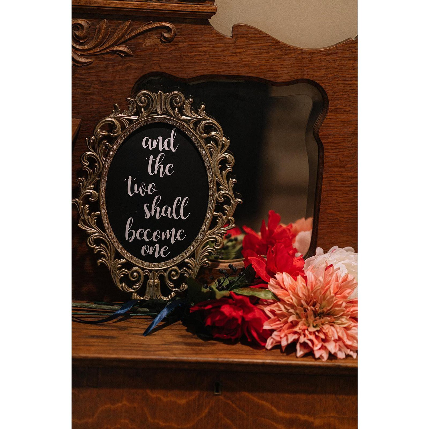 Decor made by the Mother of the Bride for her sisters' weddings.