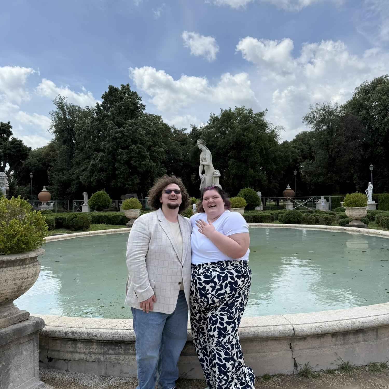 Fontana di Venere in Rome, Italy. Right after he proposed! 
May 2025