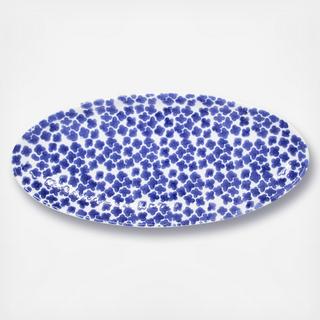 Santorini Flower Narrow Oval Platter