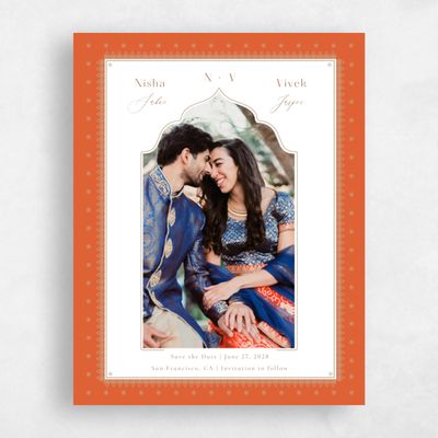 Orange Wedding Save the Date - Pyaar Photo