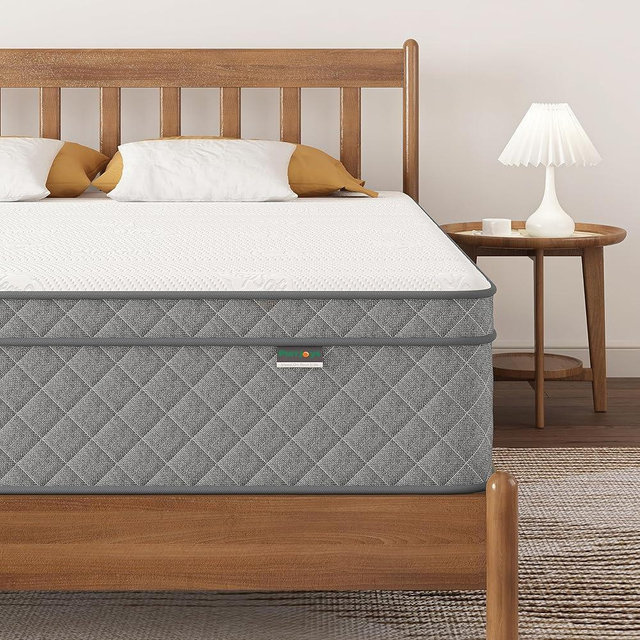PurrJoys Full Mattress, 12 Inch Cooling-Gel Memory Foam and Pocket Spring Hybrid Mattress, Full Size Mattress in a Box, CertiPUR-US Certified, Medium Firm, Double Mattress