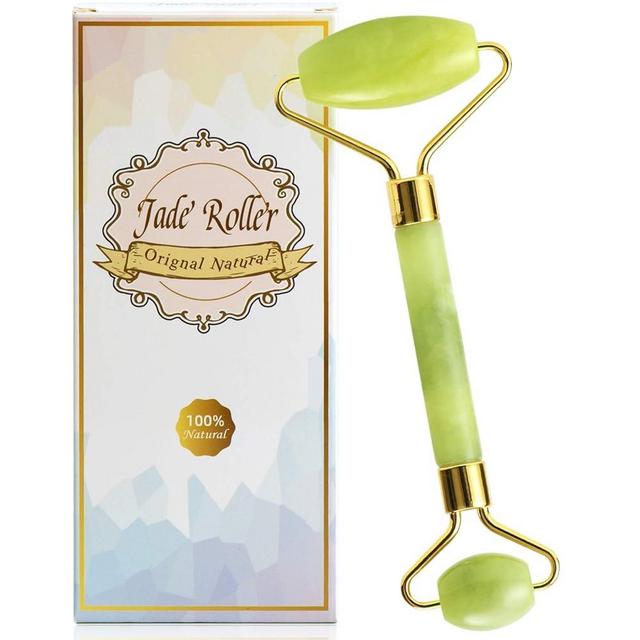 Bulex 100% Natural Jade Face Roller - Real Jade Stone Facial Massager for Women, Face & Neck, Under Eye Puffiness, Wrinkles, Lifting, and Anti-Aging