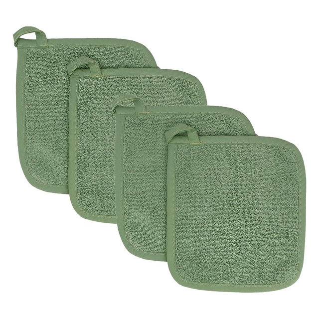 RITZ Terry Potholder & Hot Pad: Unparalleled Heat Resistant, Durable 100% Cotton – Ergonomically Designed for Optimal Grip – Easy-Care Machine Washable – 4-Pack, Juniper