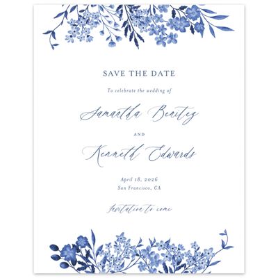 Cobalt, Blue Wedding Digital Save the Date - Lombardy Portrait