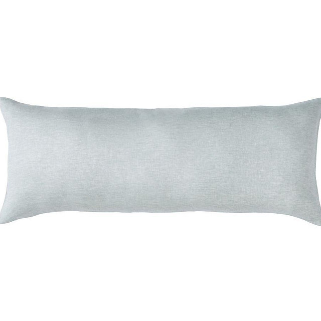 Belgian Flax Linen Oversized Lumbar Sham, Mineral Blue