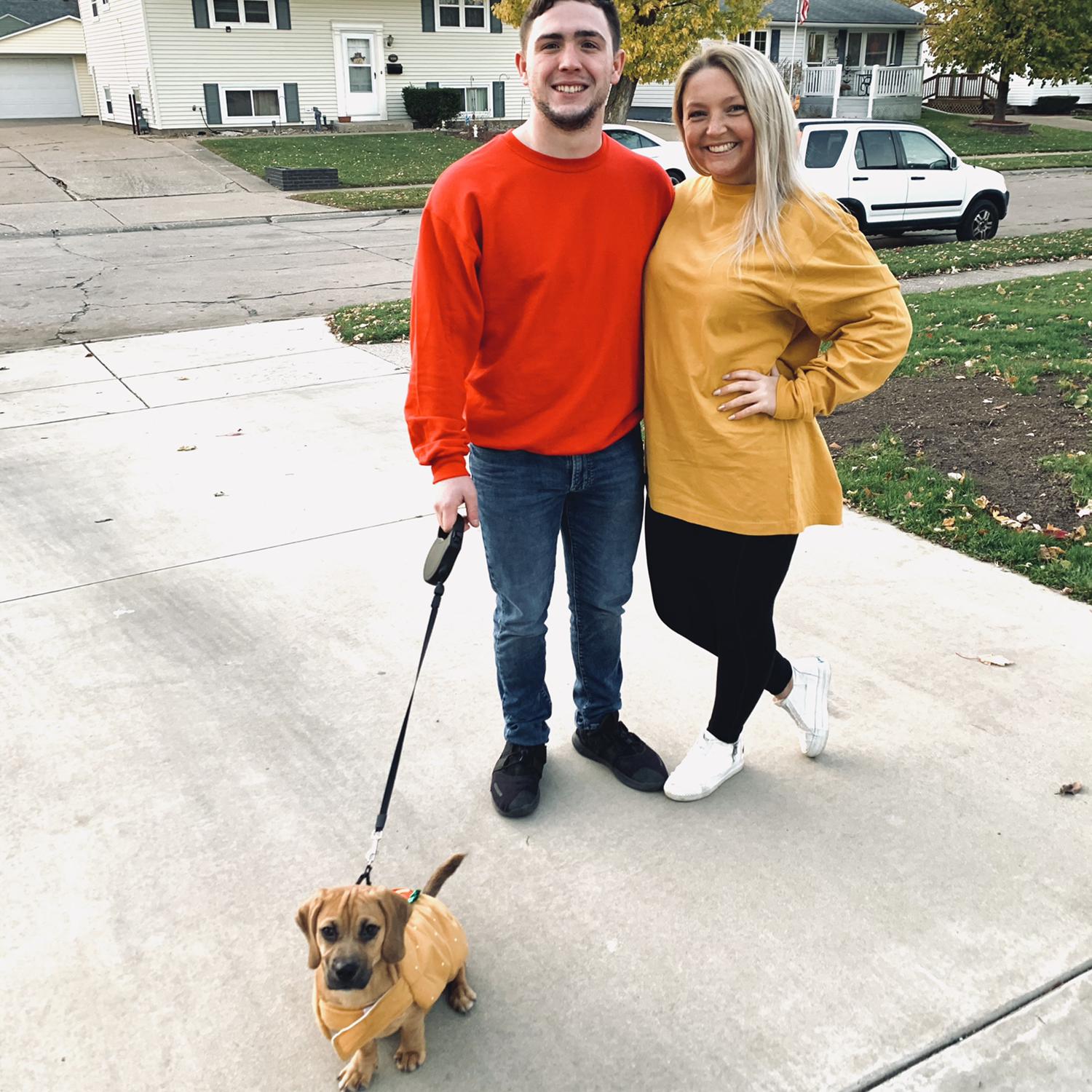 October 2020: Gracie & Dylan's first Halloween as dog parents!