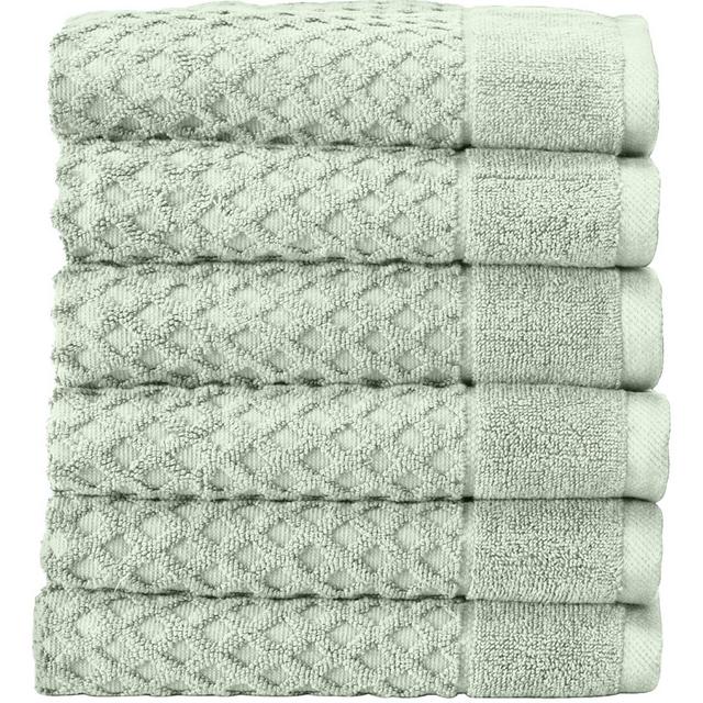 100% Cotton Quick-Dry Diamond Textured Bath Towel Set , Pale Green) - Great Bay Home