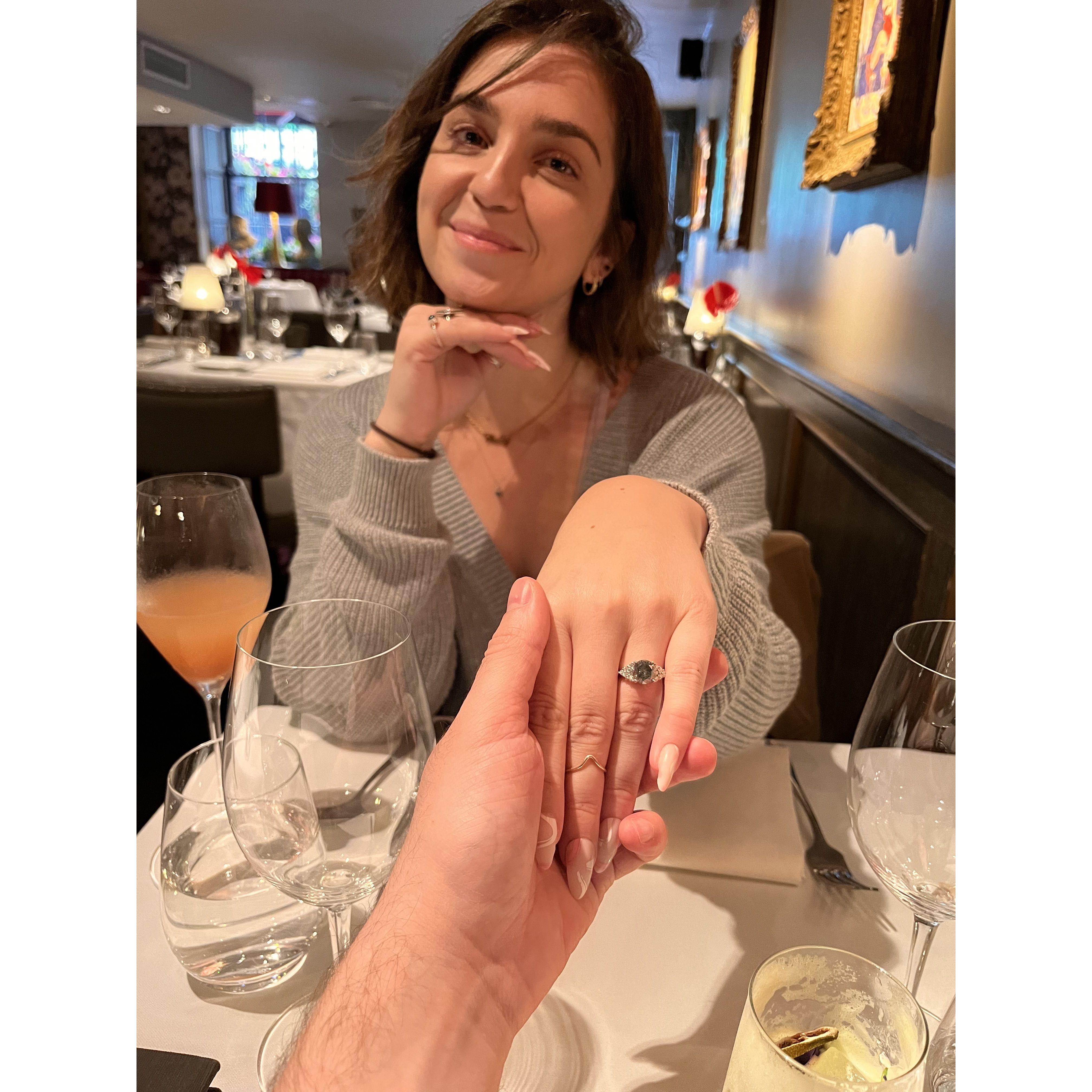 At lunch after the proposal