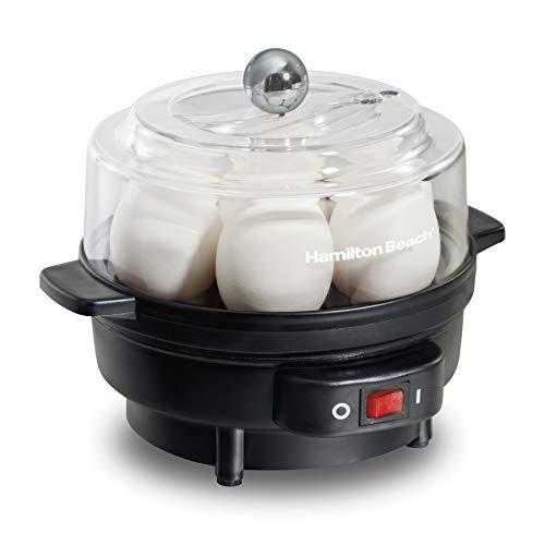 Hamilton Beach Electric Egg Cooker and Poacher for Soft, Hard Boiled or Poached with Ready Timer, Holds 7, Black (25500)