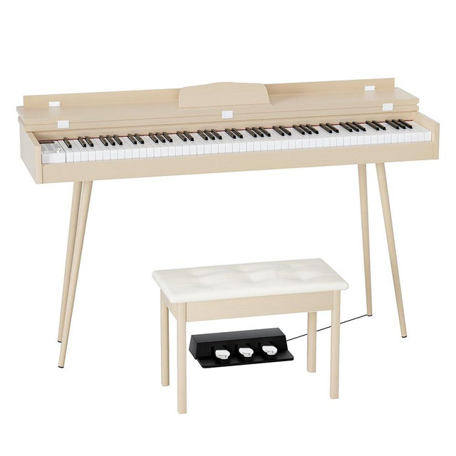 HEXANT 88- Key Hammer Weighted Digital Keyboard Piano, Full-Size Electric Piano keyboard, with 3-Pedal, Multi-Functional Keyboard and Stand for Beginner/Adult