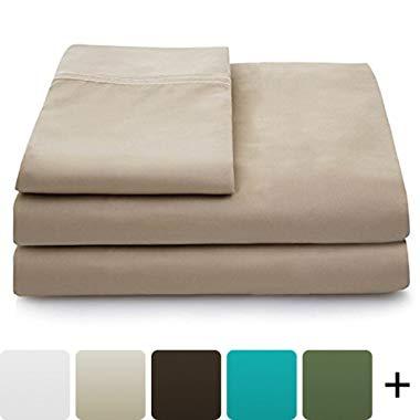 Cosy House Collection Luxury Bamboo Bed Sheet Set - Hypoallergenic Bedding Blend from Natural Bamboo Fiber - Resists Wrinkles - 4 Piece - 1 Fitted Sheet, 1 Flat, 2 Pillowcases - King, Tan
