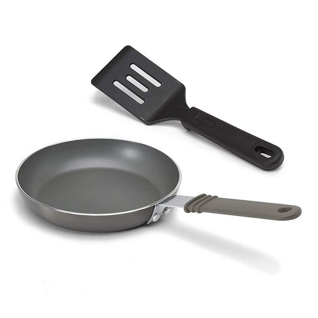 Ecolution Ceramic Non-Stick Fry Mini Egg Pan, Easy to Clean, Silicone Handle, 5.5", Gunmetal