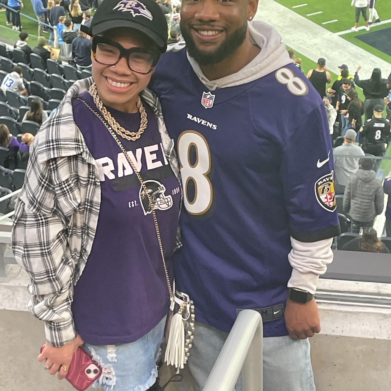 The night Xavier proposed when the Baltimore Ravens crushed the LA Charges!!! Go Birdsss