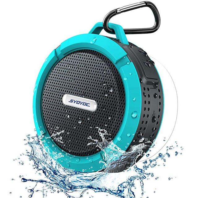 Waterproof Bluetooth Speaker, SYOYOC Bluetooth Shower Speaker Loud Stereo Sound, Shower Speakers Bluetooth Wireless with Clip & Suction Cup, Small Portable Speakers Wireless for Bathroom, Bike, Kids