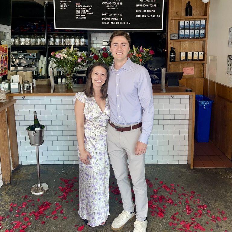 our proposal at the Commons coffee shop in NYC - Will pulled off the best celebration :)