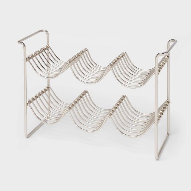 6 Bottles Metal Wire Wine Rack Brushed Nickel - Threshold™