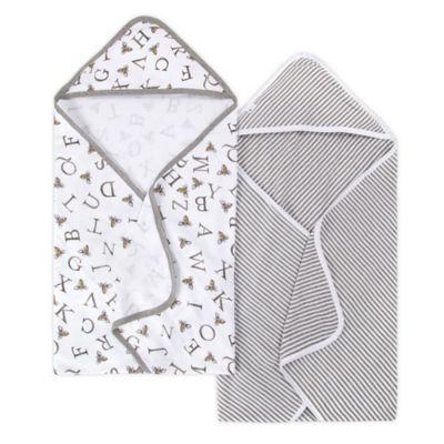 Burt's Bees Baby® 2-Pack Organic Cotton Hooded Towels in Heather Gray