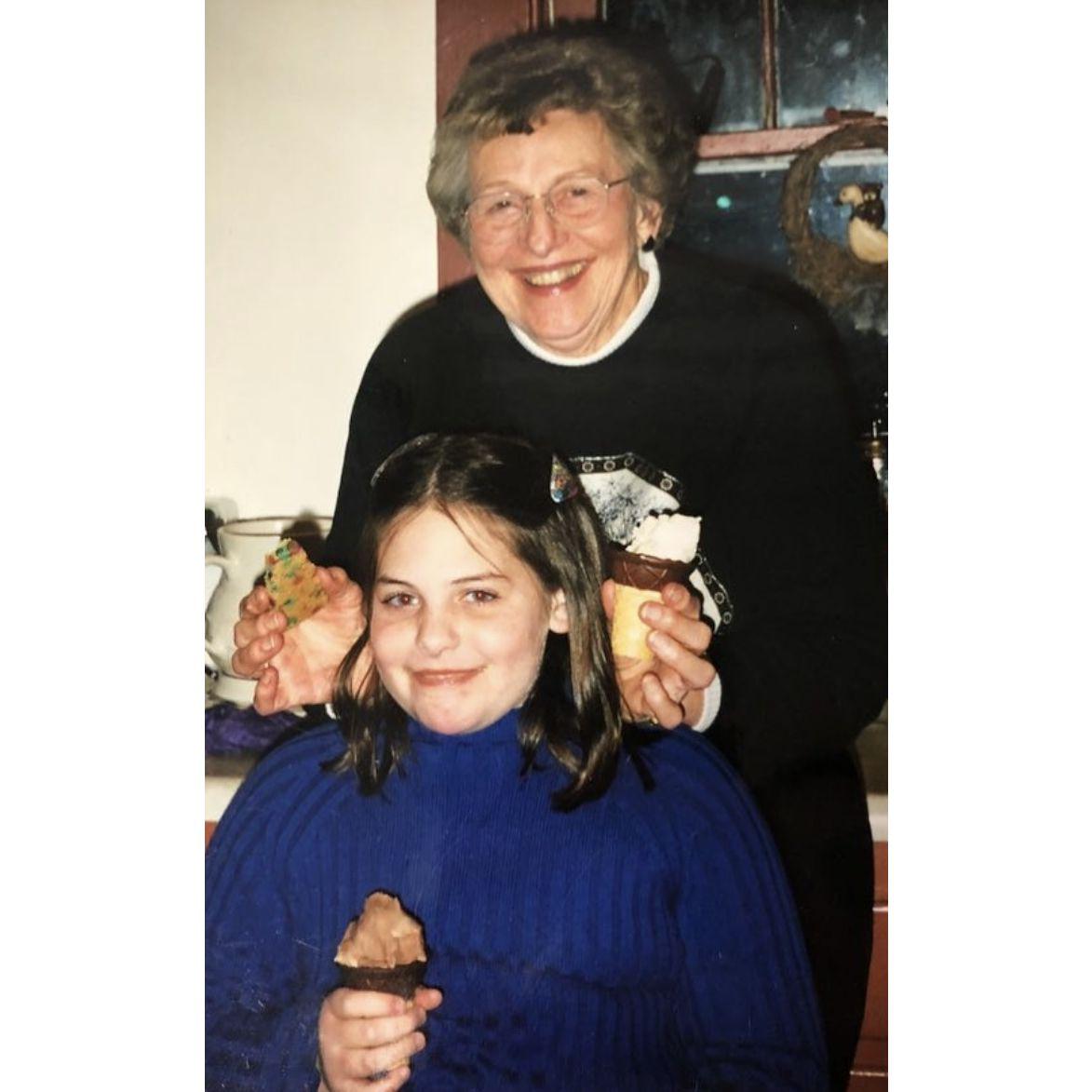 In loving memory of Sallie's grandma, "Gron", who first taught Sallie the joy of dessert and how it's perfectly acceptable to double fist - a cookie in one hand and ice cream in the other.