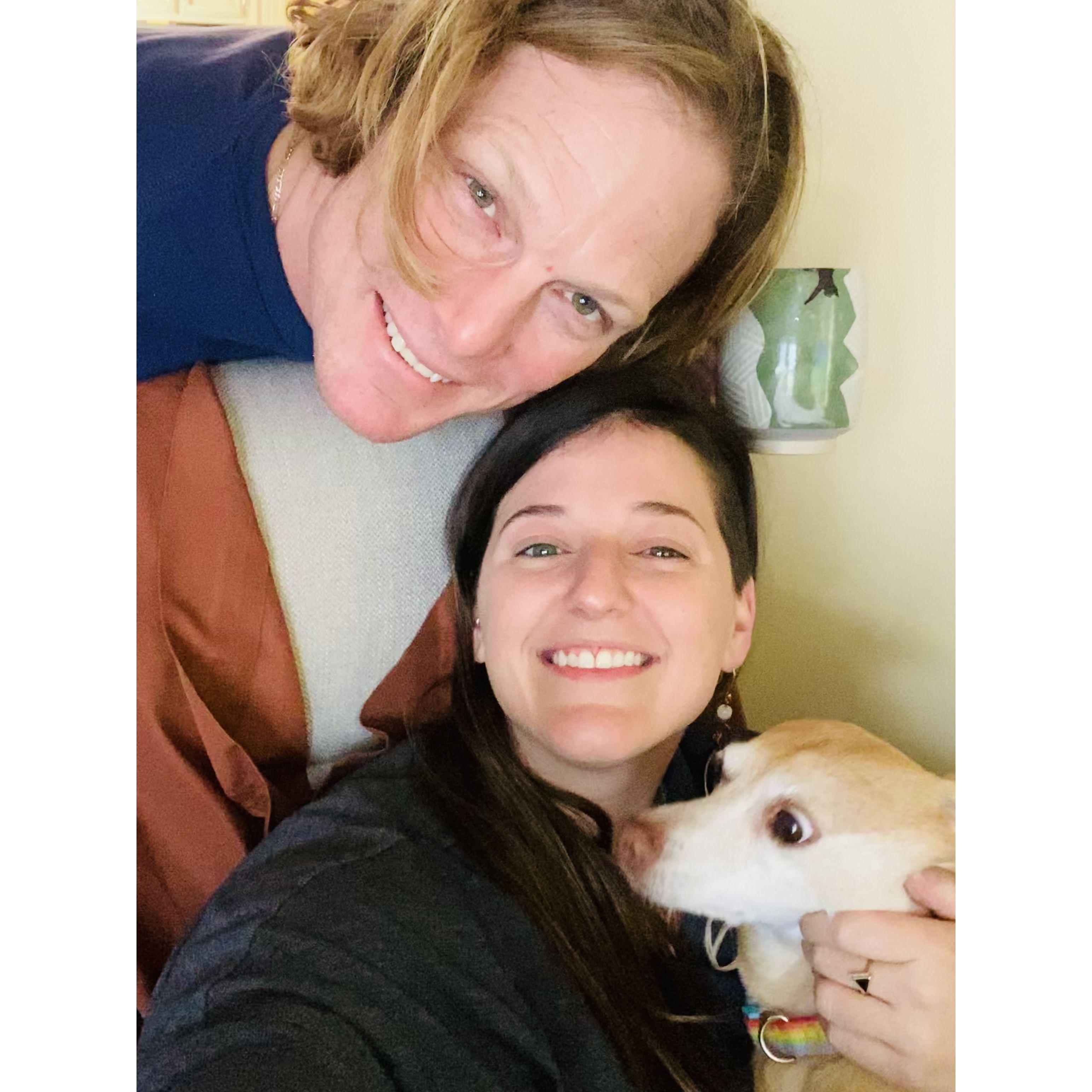 Cuddling up after a wonderful Thanksgiving meal in Hemet - Nov 2022.