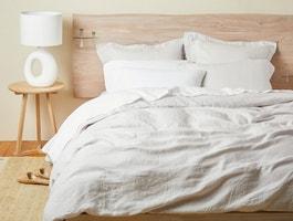 Organic Relaxed Linen Duvet Cover - White - Full/Queen