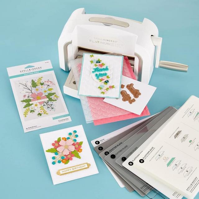 Spellbinders Platinum SIX Die Cutting and Embossing Machine (6 Inch Platform + Universal Plate System + Die)