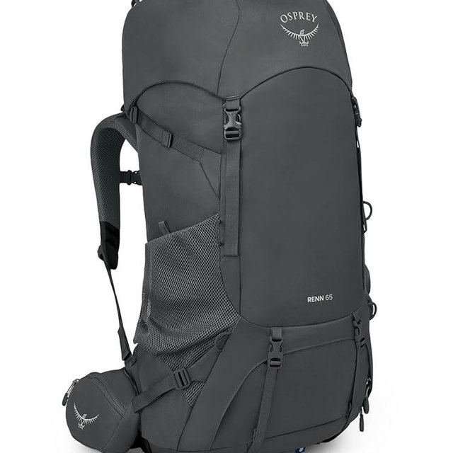 Osprey Renn 65L Women's Backpacking Backpack, Dark Charcoal/Gray Wolf