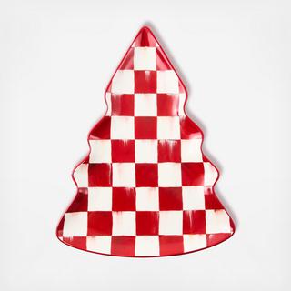 Cherry Check Stoneware Tree Dish