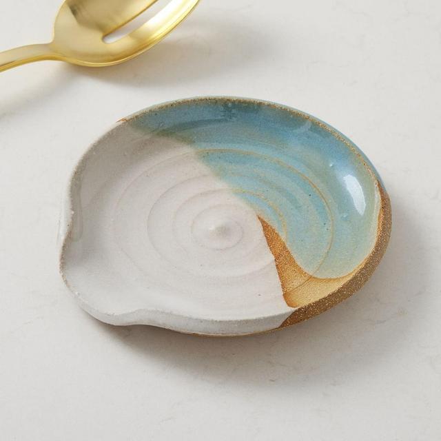 Pottery 32 Spoon Rest, Blue