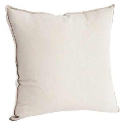 Fringed Design Linen Throw Pillow (20"x20")Saro Lifestyle