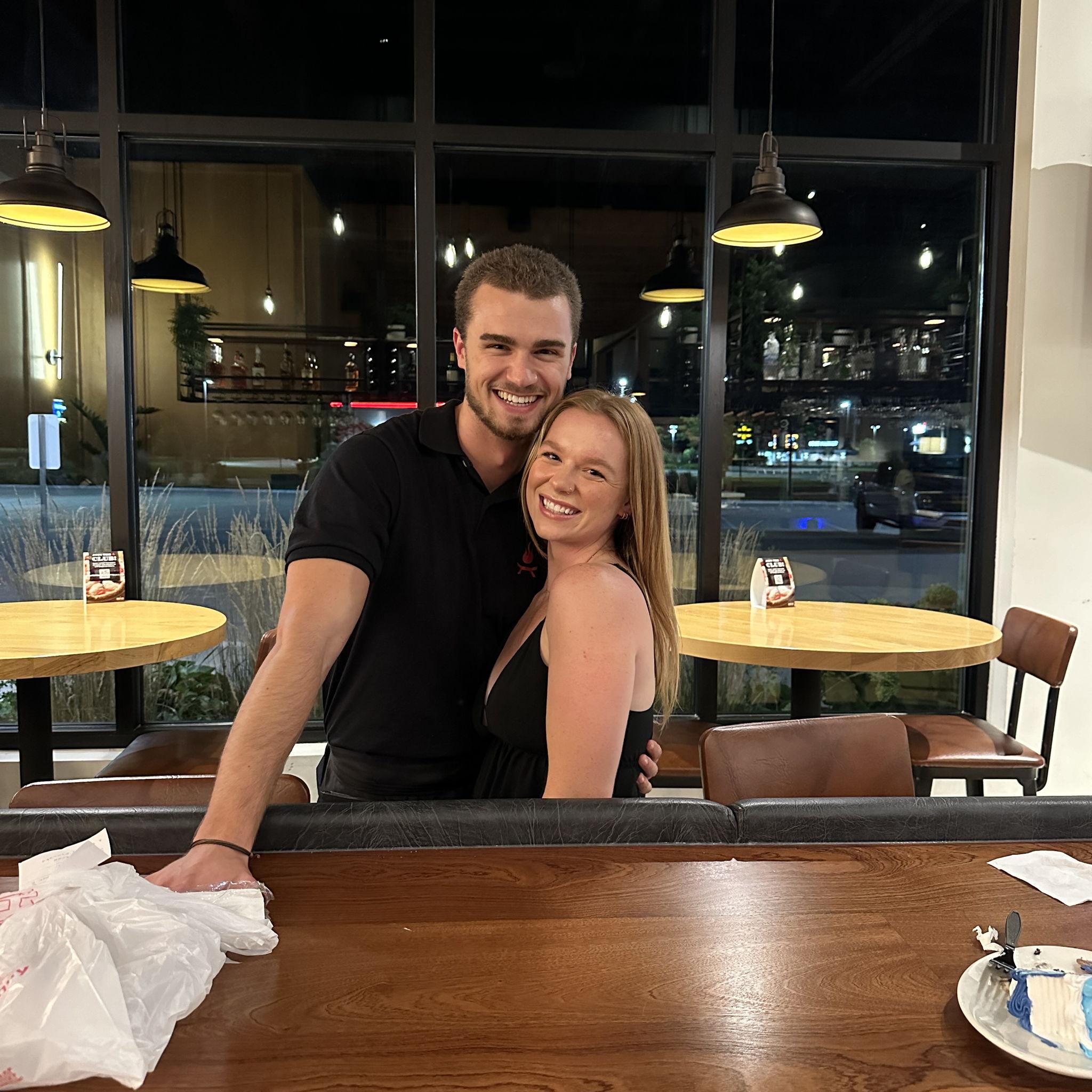 Jack's last shift at Oakfire- so bittersweet to say goodbye to this place! After working weddings all day on Fridays or Saturday El used to come wait at the bar for Jack to get off his shift.