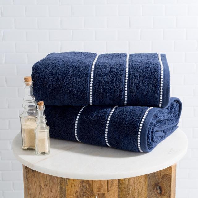 2pc Luxury Cotton Bath Towels Sets Navy - Yorkshire Home