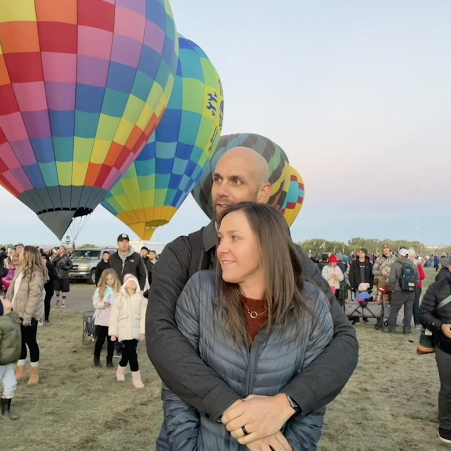 Oct. 14, 2023 - Engagement photos at the Albuquerque Balloon Fiesta. This was Brit's first time at the Balloon Fiesta.
