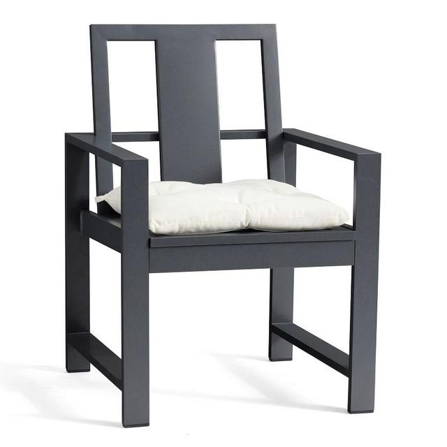 Indio Metal Dining Arm Chair Frame, Weathered Slate